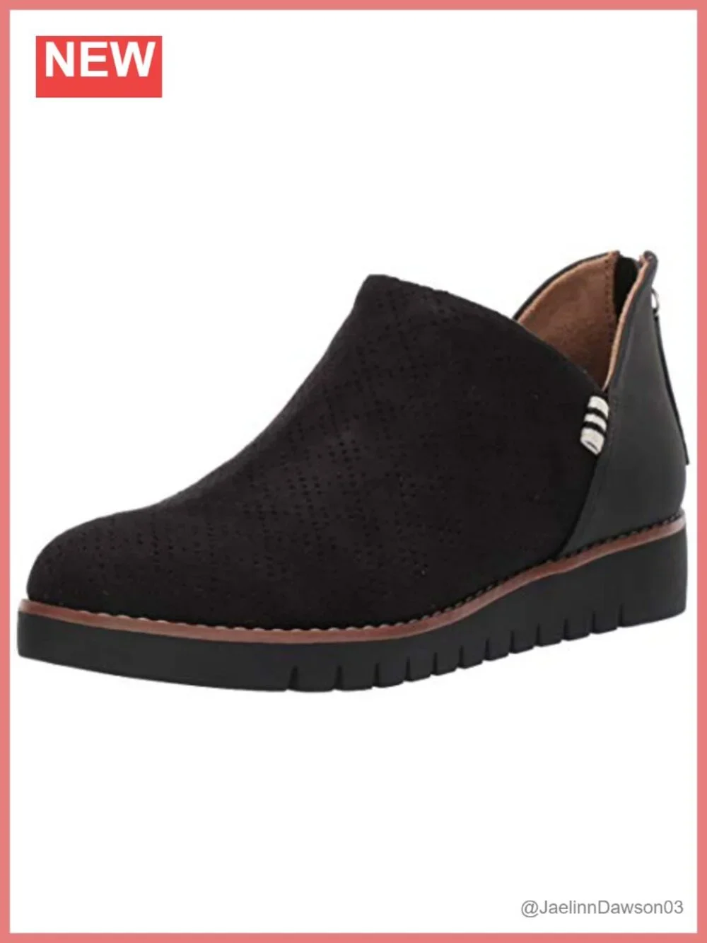 Women's Ankle Booties w/ Back Zip, Perforated Microfiber